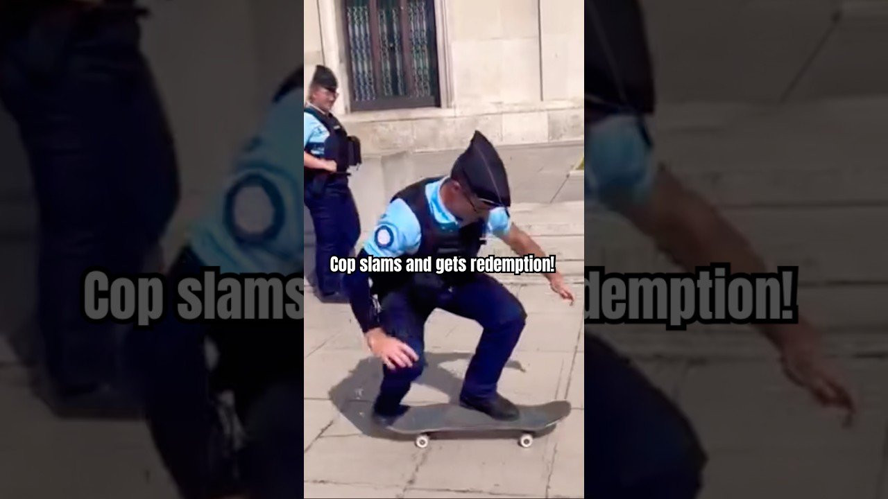 French Police try skateboarding! 😱<br /><br />Via https://www.instagram.com/p/DZPH2npiDq9/?igsh=NTc4MTIwNjQ2YQ==