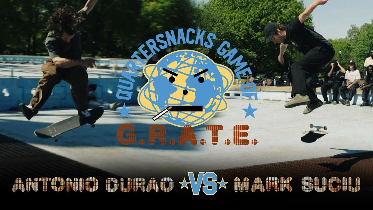 We got 8 of our favorite skaters to play a game of S.K.A.T.E. over the Flushing grate gap until there's one standing. Episode 5: A semifinals match between Antonio Durao and Mark Suciu<br /><br />Supported by @adidasSkateboarding <br />Video: @gregpnavarro & @MIKESASSDV <br />Editor & Motion Graphics: @gregpnavarro <br />Title Design: Francesco Pini<br />Music: Beat Daddy<br />Producer: Pad Projects<br /><br />https://quartersnacks.com