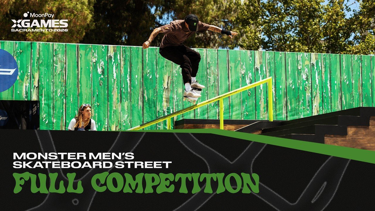 Watch the full Monster Men's Skateboard Street competition from MoonPay X Games Sacramento 2026!<br /><br />Street is a style of skateboarding that takes place on a course simulating urban terrain using everyday objects such as curbs, stairs, handrails, benches and quarterpipes as obstacles. Skateboarders use these obstacles to perform a variety of tricks, grinds and board flips, often combining multiple maneuvers into a single trick. Skateboard Street requires a high level of creativity, adaptability and technical skill, as riders must navigate the urban landscape and perform with precision and control. Competitions in Skateboard Street involve riders performing a series of timed runs, with judges evaluating the difficulty, execution and originality of their tricks.<br /><br />____<br /><br />X Games — your destination for all things action sports, music, lifestyle and everything in between. <br /><br />Visit our official homepage at http://xgames.com for more coverage and highlights.<br /><br />SUBSCRIBE: https://www.youtube.com/XGames<br /><br />Check us on Social @XGames:<br />Instagram ► https://instagram.com/xgames<br />TikTok ► https://www.tiktok.com/@XGames<br />Twitter ► https://twitter.com/xgames<br />Facebook ► https://facebook.com/XGames<br />Twitch ► https://www.twitch.tv/xgames<br />Snapchat ► @xgames<br /><br />Thanks for watching #XGames!