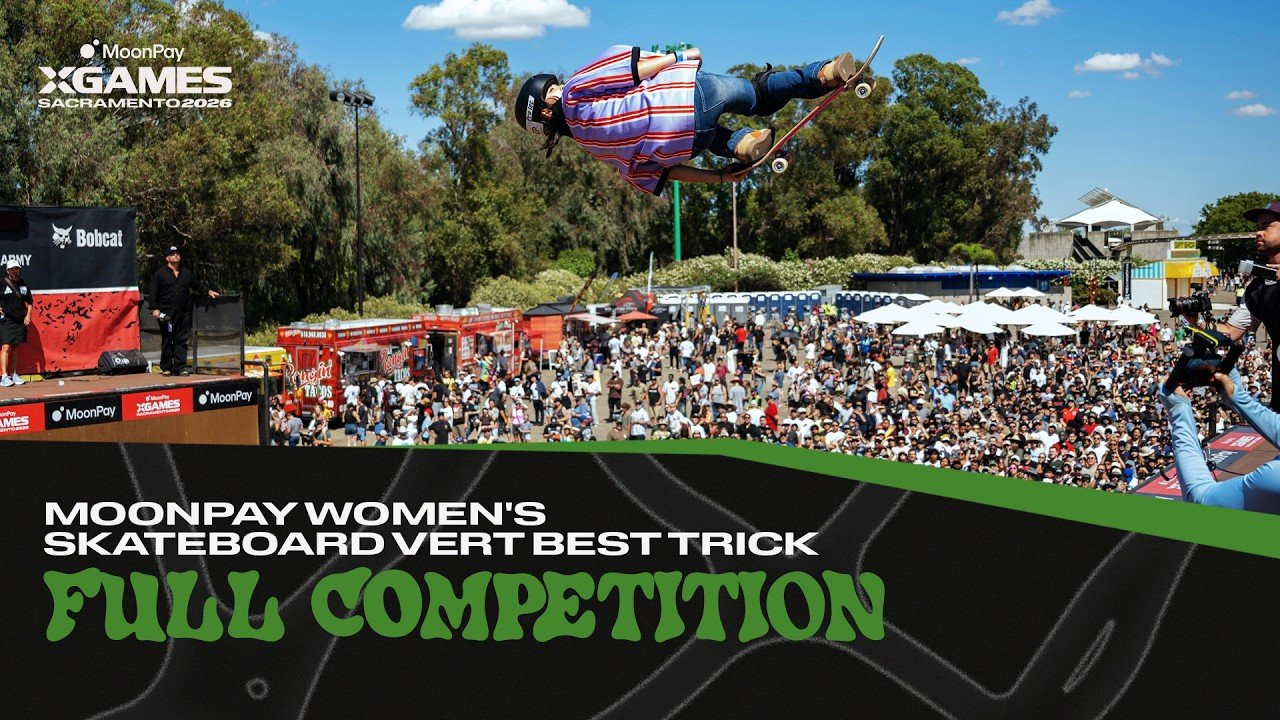 Watch the full MoonPay Women's Skateboard Vert Best Trick competition from MoonPay X Games Sacramento 2026!<br /><br />This event features the top women vert skaters going all-in to land their most difficult single tricks on the massive vert ramp. With no run structure, athletes have multiple attempts to stick their most technical and stylish moves, aiming to impress judges with execution, difficulty, and amplitude. It’s high-risk, high-reward action from the best in the game.<br /><br />____<br /><br />X Games — your destination for all things action sports, music, lifestyle and everything in between. <br /><br />Visit our official homepage at http://xgames.com for more coverage and highlights.<br /><br />SUBSCRIBE: https://www.youtube.com/XGames<br /><br />Check us on Social @XGames:<br />Instagram ► https://instagram.com/xgames<br />TikTok ► https://www.tiktok.com/@XGames<br />Twitter ► https://twitter.com/xgames<br />Facebook ► https://facebook.com/XGames<br />Twitch ► https://www.twitch.tv/xgames<br />Snapchat ► @xgames<br /><br />Thanks for watching #XGames!