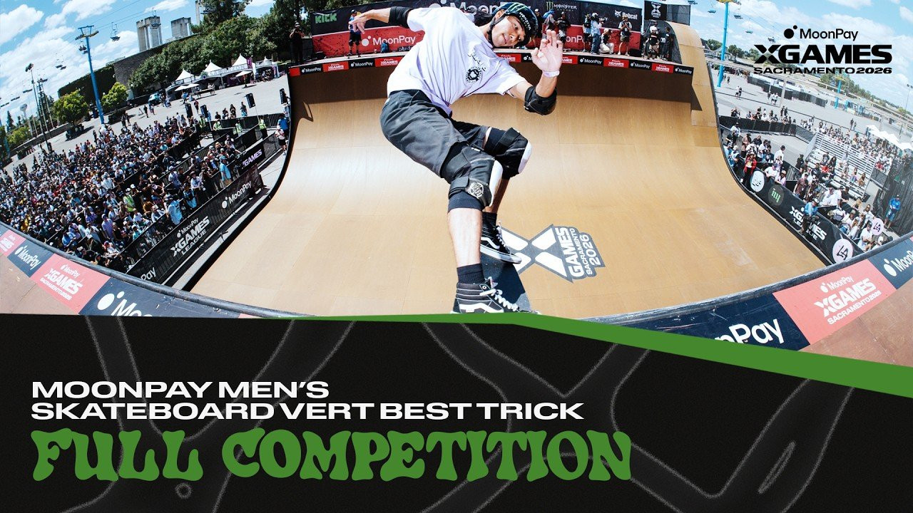 Watch the full MoonPay Men's Skateboard Vert Best Trick competition from MoonPay X Games Sacramento 2026!<br /><br />In this jam-format event, skaters take turns dropping into the vert ramp to land their gnarliest, most technical tricks. With no run structure, it’s all about sending it and landing the biggest trick possible in front of the crowd.<br /><br />____<br /><br />X Games — your destination for all things action sports, music, lifestyle and everything in between. <br /><br />Visit our official homepage at http://xgames.com for more coverage and highlights.<br /><br />SUBSCRIBE: https://www.youtube.com/XGames<br /><br />Check us on Social @XGames:<br />Instagram ► https://instagram.com/xgames<br />TikTok ► https://www.tiktok.com/@XGames<br />Twitter ► https://twitter.com/xgames<br />Facebook ► https://facebook.com/XGames<br />Twitch ► https://www.twitch.tv/xgames<br />Snapchat ► @xgames<br /><br />Thanks for watching #XGames!