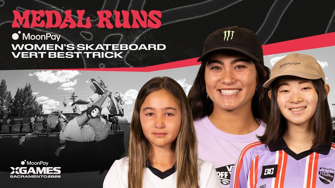 Watch the Top 3 Medal Runs from MoonPay Women's Skateboard Vert Best Trick competition from MoonPay X Games Sacramento 2026!<br /><br />This event features the top women vert skaters going all-in to land their most difficult single tricks on the massive vert ramp. With no run structure, athletes have multiple attempts to stick their most technical and stylish moves, aiming to impress judges with execution, difficulty, and amplitude. It’s high-risk, high-reward action from the best in the game.<br /><br />____<br /><br />X Games — your destination for all things action sports, music, lifestyle and everything in between. <br /><br />Visit our official homepage at http://xgames.com for more coverage and highlights.<br /><br />SUBSCRIBE: https://www.youtube.com/XGames<br /><br />Check us on Social @XGames:<br />Instagram ► https://instagram.com/xgames<br />TikTok ► https://www.tiktok.com/@XGames<br />Twitter ► https://twitter.com/xgames<br />Facebook ► https://facebook.com/XGames<br />Twitch ► https://www.twitch.tv/xgames<br />Snapchat ► @xgames<br /><br />Thanks for watching #XGames!