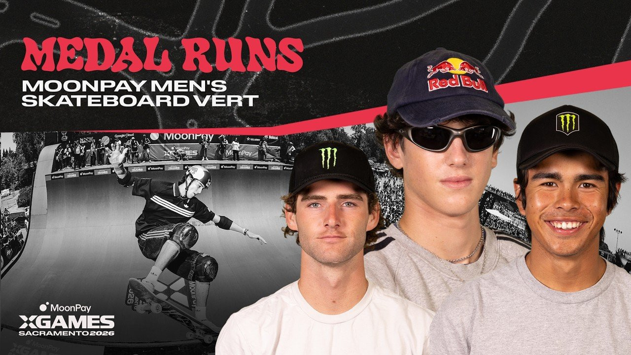 Watch the Top 3 Medal Runs from MoonPay Men's Skateboard Vert competition from MoonPay X Games Sacramento 2026!<br /><br /><br />Vert is a style of skateboarding that involves performing tricks on a large U-shaped ramp called a halfpipe or vert ramp. The rider gains speed by pumping up and down the ramp, building momentum for aerial maneuvers that can reach heights exceeding 10 feet. Skaters perform a variety of tricks, including spins, flips and grabs, while soaring through the air above the ramp. Skateboard vert requires a combination of speed, agility and courage, as riders must maintain control while executing complex aerial maneuvers at high speeds. In contests, skaters perform a series of tricks, with judges awarding points based on the difficulty, execution and overall style.<br /><br />____<br /><br />X Games — your destination for all things action sports, music, lifestyle and everything in between. <br /><br />Visit our official homepage at http://xgames.com for more coverage and highlights.<br /><br />SUBSCRIBE: https://www.youtube.com/XGames<br /><br />Check us on Social @XGames:<br />Instagram ► https://instagram.com/xgames<br />TikTok ► https://www.tiktok.com/@XGames<br />Twitter ► https://twitter.com/xgames<br />Facebook ► https://facebook.com/XGames<br />Twitch ► https://www.twitch.tv/xgames<br />Snapchat ► @xgames<br /><br />Thanks for watching #XGames!