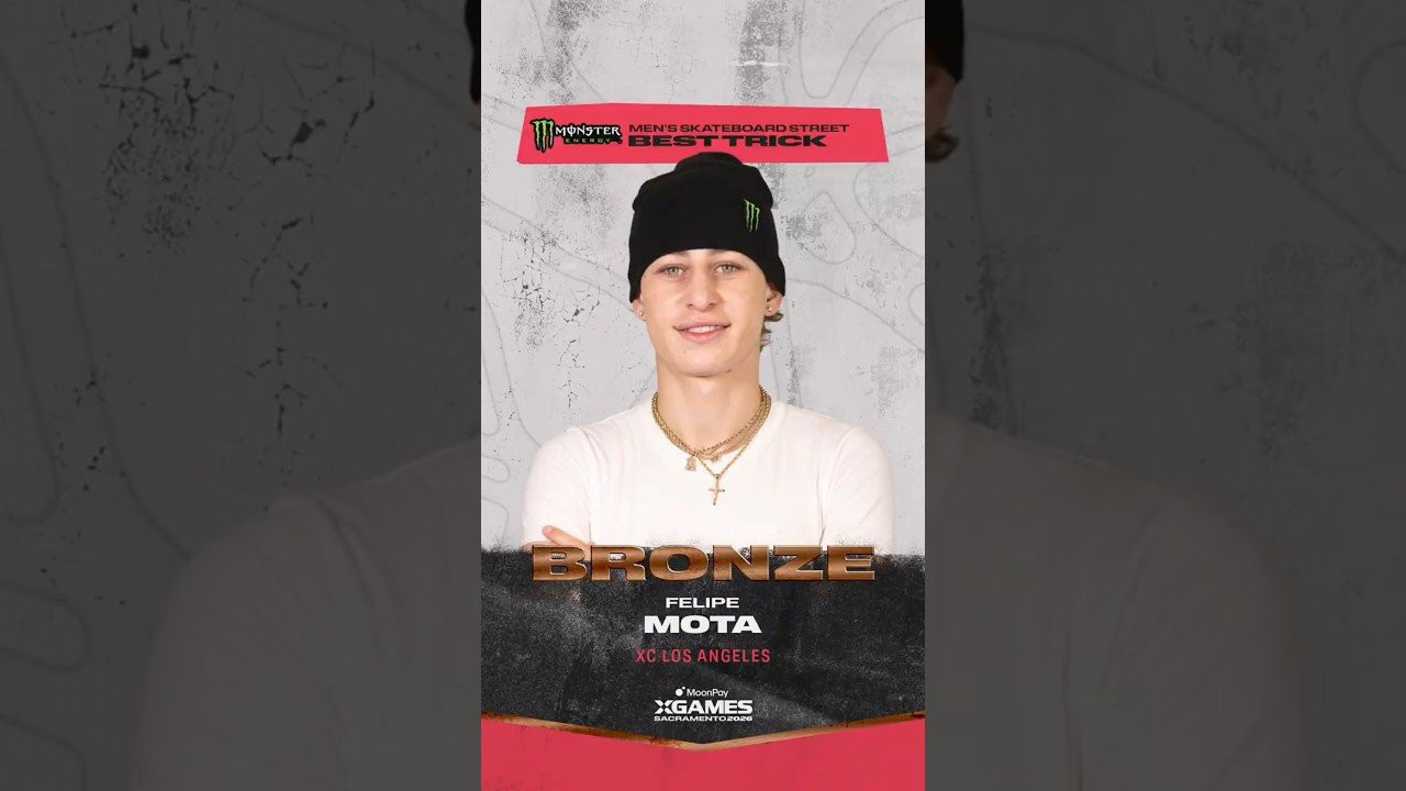 Filipe Mota takes bronze for XC LA with a nollie backside big heelflip to backside tailslide down the 12-stair handrail in @monsterenergy Men’s Skateboard Street Best Trick at @moonpay X Games Sacramento! 🥉<br />____<br /><br />X Games — your destination for all things action sports, music, lifestyle and everything in between. <br /><br />Visit our official homepage at http://xgames.com for more coverage and highlights.<br /><br />SUBSCRIBE: https://www.youtube.com/XGames<br /><br />Check us on Social @XGames:<br />Instagram ► https://instagram.com/xgames<br />TikTok ► https://www.tiktok.com/@XGames<br />Twitter ► https://twitter.com/xgames<br />Facebook ► https://facebook.com/XGames<br />Twitch ► https://www.twitch.tv/xgames<br />Snapchat ► @xgames<br /><br />Thanks for watching #XGames!