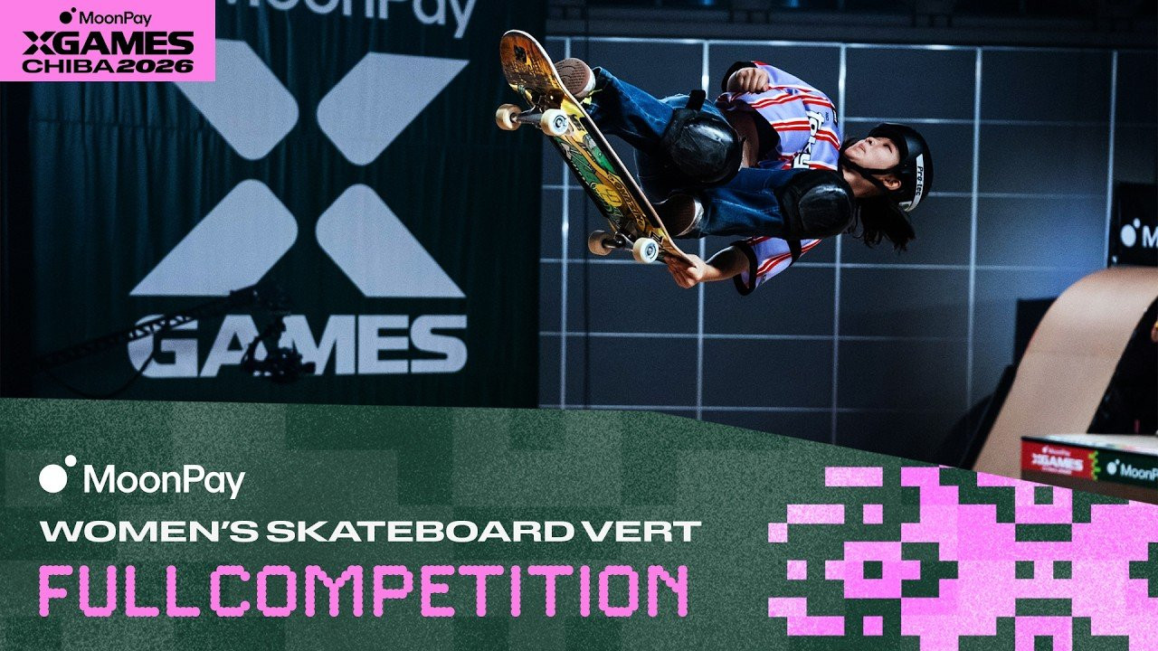 Watch the full MoonPay Women's Skateboard Vert competition from MoonPay X Games Chiba 2026!<br /><br />Skateboard Vert Athletes:<br />✖️ Juno Matsuoka<br />✖️ Raicca Ventura<br />✖️ Reese Nelson<br />✖️ Lilly Stoephasius<br />✖️ Bryce Wettstein<br />✖️ Asahi Kaihara<br />✖️ Mizuho Hasegawa<br />✖️ Mia Kretzer<br /><br />Vert is a style of skateboarding performed on a large halfpipe, where athletes ride back and forth on steep transitions and perform tricks in the air above the coping. Athletes are judged based on amplitude, difficulty, variety, style, and execution. The best run counts, and it's all about putting together a powerful, clean, and technical performance.<br /><br />____<br /><br />X Games — your destination for all things action sports, music, lifestyle and everything in between. <br /><br />Visit our official homepage at http://xgames.com for more coverage and highlights.<br /><br />SUBSCRIBE: https://www.youtube.com/XGames<br /><br />Check us on Social @XGames:<br />✖️ Instagram ► https://instagram.com/xgames<br />✖️ TikTok ► https://www.tiktok.com/@XGames<br />✖️ Twitter ► https://twitter.com/xgames<br />✖️ Facebook ► https://facebook.com/XGames<br />✖️ Twitch ► https://www.twitch.tv/xgames<br />✖️ Snapchat ► @xgames<br /><br />Thanks for watching #XGames!