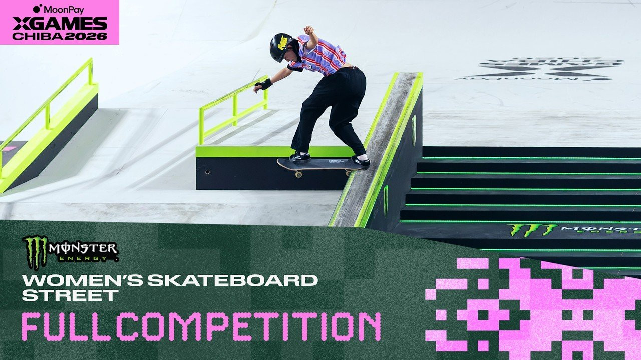 Watch the full Monster Energy Women's Skateboard Street competition from MoonPay X Games Chiba 2026!<br /><br />Skateboard Street Athletes:<br />✖️ Yumeka Oda<br />✖️ Gabriela Pereira Mazetto<br />✖️ Coco Yoshizawa<br />✖️ Momiji Nishiya<br />✖️ Ibuki Matsumoto<br />✖️ Liz Akama<br />✖️ Chloe Covell<br />✖️ Miyu Ito<br /><br />Street is a style of skateboarding that takes place on a course simulating urban terrain using everyday objects such as curbs, stairs, handrails, benches and quarterpipes as obstacles. Skateboarders use these obstacles to perform a variety of tricks, grinds and board flips, often combining multiple maneuvers into a single trick. Skateboard Street requires a high level of creativity, adaptability and technical skill, as riders must navigate the urban landscape and perform with precision and control. Competitions in skateboard street involve riders performing a series of timed runs, with judges evaluating the difficulty, execution and originality of their tricks.<br /><br />____<br /><br />X Games — your destination for all things action sports, music, lifestyle and everything in between. <br /><br />Visit our official homepage at http://xgames.com for more coverage and highlights.<br /><br />SUBSCRIBE: https://www.youtube.com/XGames<br /><br />Check us on Social @XGames:<br />✖️ Instagram ► https://instagram.com/xgames<br />✖️ TikTok ► https://www.tiktok.com/@XGames<br />✖️ X/Twitter ► https://twitter.com/xgames<br />✖️ Facebook ► https://facebook.com/XGames<br />✖️ Twitch ► https://www.twitch.tv/xgames<br />✖️ Snapchat ► @xgames<br /><br />Thanks for watching #XGames!