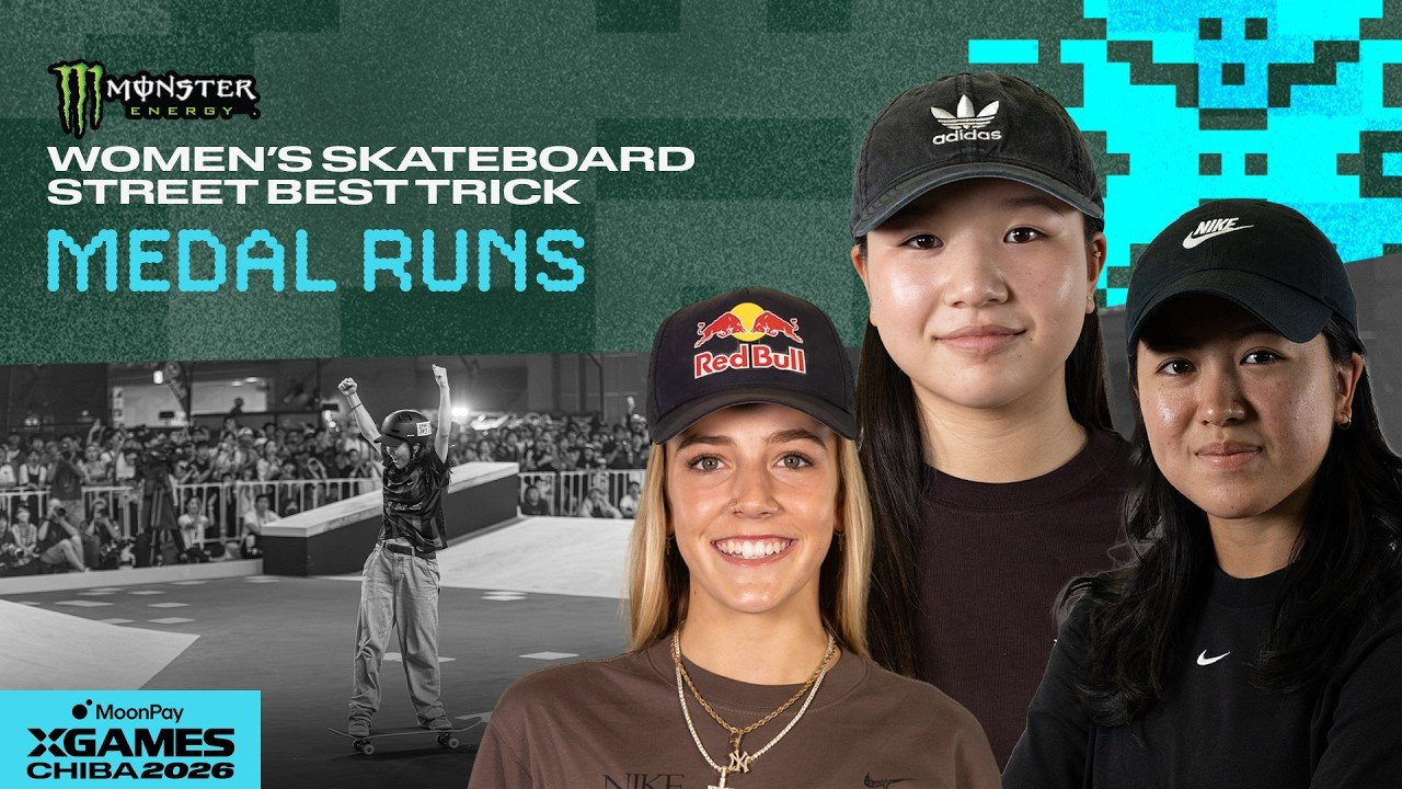 Watch the Top 3 Medal Runs from Monster Energy Women's Skateboard Street Best Trick competition from MoonPay X Games Chiba 2026!<br /><br />Women's Skateboard Street Best Trick Medalists:<br />🥇 Momiji Nishiya<br />🥈 Funa Nakayama<br />🥉 Chloe Covell<br /><br />In this jam-format event, riders drop in one at a time with one goal: land the hardest, most technical trick they can. The best trick from each skater is what counts, so expect to see them go all out as the clock winds down.<br /><br />____<br /><br />X Games — your destination for all things action sports, music, lifestyle and everything in between. <br /><br />Visit our official homepage at http://xgames.com for more coverage and highlights.<br /><br />SUBSCRIBE: https://www.youtube.com/XGames<br /><br />Check us on Social @XGames:<br /><br />✖️ Instagram ► https://instagram.com/xgames<br />✖️ TikTok ► https://www.tiktok.com/@XGames<br />✖️ X/Twitter ► https://x.com/xgames<br />✖️ Facebook ► https://facebook.com/XGames<br />✖️ Twitch ► https://www.twitch.tv/xgames<br />✖️ Snapchat ► @xgames<br /><br />Thanks for watching #XGames!