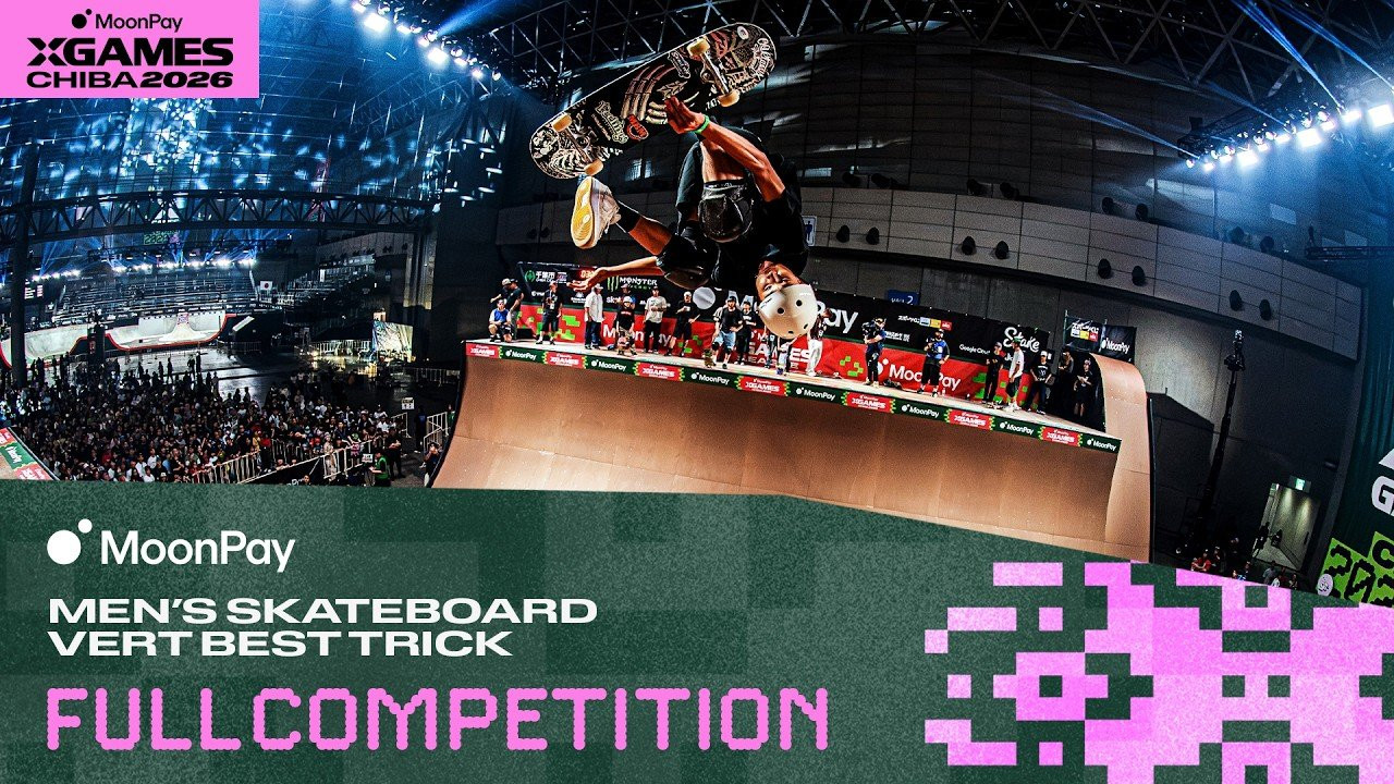 Watch the full MoonPay Men's Skateboard Vert Best Trick competition from MoonPay X Games Chiba 2026!<br /><br />Men's Skateboard Vert Best Trick<br />✖️ Egoitz Bijueska<br />✖️ Ao Nishikawa<br />✖️ Tate Carew<br />✖️ Tom Schaar<br />✖️ Moto Shibata<br />✖️ Luigi Cini<br />✖️ Ema Kawakami<br />✖️ Soya Inomata<br />✖️ Gui Khury<br /><br />In this jam-format event, skaters take turns dropping into the vert ramp to land their gnarliest, most technical tricks. With no run structure, it’s all about sending it and landing the biggest trick possible in front of the crowd.<br /><br />____<br /><br />X Games — your destination for all things action sports, music, lifestyle and everything in between. <br /><br />Visit our official homepage at http://xgames.com for more coverage and highlights.<br /><br />SUBSCRIBE: https://www.youtube.com/XGames<br /><br />Check us on Social @XGames:<br /><br />✖️ Instagram ► https://instagram.com/xgames<br />✖️ TikTok ► https://www.tiktok.com/@XGames<br />✖️ X/Twitter ► https://x.com/xgames<br />✖️ Facebook ► https://facebook.com/XGames<br />✖️ Twitch ► https://www.twitch.tv/xgames<br />✖️ Snapchat ► @xgames<br /><br />Thanks for watching #XGames!