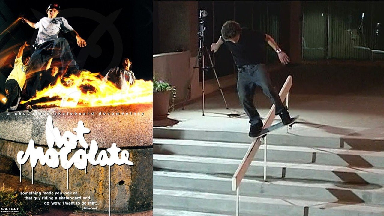 Chocolate Skateboards Presents: “Hot Chocolate”<br /><br />Hot Chocolate is a documentary-style tour video that follows the Chocolate Skateboards team as they travel around the US, skating streets, demos, and filming skits. The team is also interviewed before the trip for a sense of anticipation, and after to reflect on the good times had.<br /><br />Video by Spike Jonze, Ty Evans and Cory Weincheque for Chocolate Skateboards. Featuring Chico Brenes, Chris Roberts, Daniel Castillo, Gino Iannucci, Justin Eldridge, Kenny Anderson, Marc Johnson, Mike York, Richard Mulder and Scott Johnston.<br /><br />Chapters<br />0:00:00 Opening<br />0:05:37 Street Takeover<br />0:07:11 Demo Section no.1<br />0:10:08 Spycam<br />0:11:32 Mike York<br />0:15:17 Demo Section no.2<br />0:16:24 Kenny Anderson<br />0:19:01 Stress<br />0:20:39 Gino Iannucci<br />0:22:04 Justin Eldridge<br />0:24:32 Synchronicity<br />0:26:25 The Fam<br />0:31:15 Chris Roberts<br />0:33:11 Demo Section no.3<br />0:36:41 Flame Board<br />0:39:11 Marc Johnson<br />0:44:08 Looking Back<br />0:47:59 End Credits<br /><br />0:53:25 High Fives Tour<br />1:01:53 Slideshow<br />1:08:58 Trailer<br /><br />If you have Proper Skate Videos Digitized VHS Tapes or DVDs, please feel free to join our Discord Server and help us to Archive old physical Skate Videos.<br /><br />Odysee: https://odysee.com/@SkateVideoLibrary<br />Discord: https://discord.me/skatevideolibrary<br /><br />Video: 960x720p, 59.94fps, 6000 kbps<br />Audio: Stereo, 48.0 kHz, 128 kbps