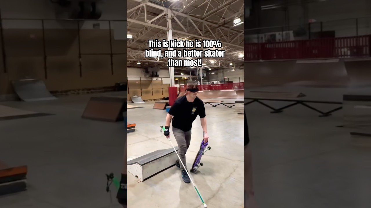 Blind skateboarder with steeze! <br /><br />Follow em for more! 👉 https://www.instagram.com/blindlionn?igsh=NTc4MTIwNjQ2YQ==