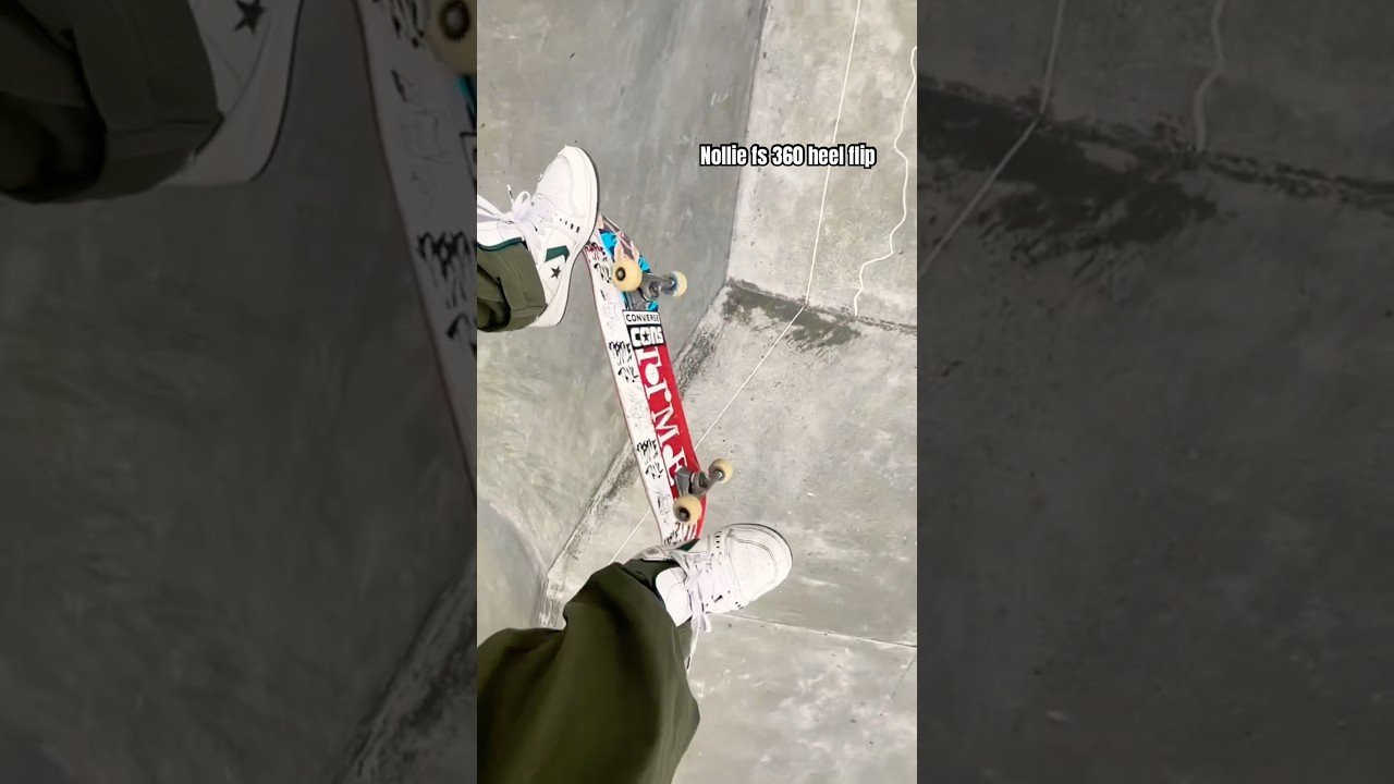 Nollie frontside 360 heel flip POV 🔥<br /><br />Follow em! 👉 https://www.instagram.com/mizopang?igsh=NTc4MTIwNjQ2YQ==