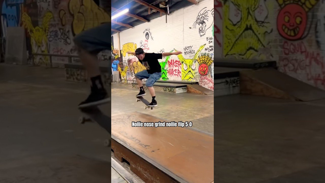 Nollie nose grind nollie flip 5-0 😱<br /><br />Follow em! 👉 https://www.instagram.com/johndilo?igsh=NTc4MTIwNjQ2YQ==