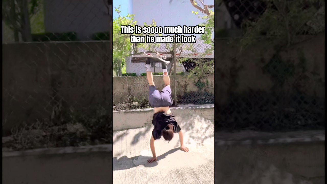 Invert handstand walk transfer into the tranny ⁉️<br /><br />Follow em! 👉 https://www.instagram.com/8ballr?igsh=NTc4MTIwNjQ2YQ==