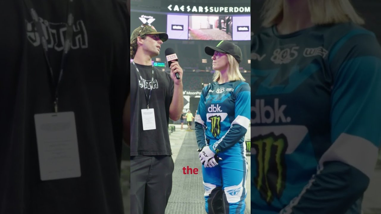 FMX Rider Vicky Golden gives her thoughts going into @xgames best whip🔥@monsterenergy @moonpay<br /><br />Follow @yuthmagazine for more raw bts action sports content‼️  <br /><br />#FMX #moto #xgames