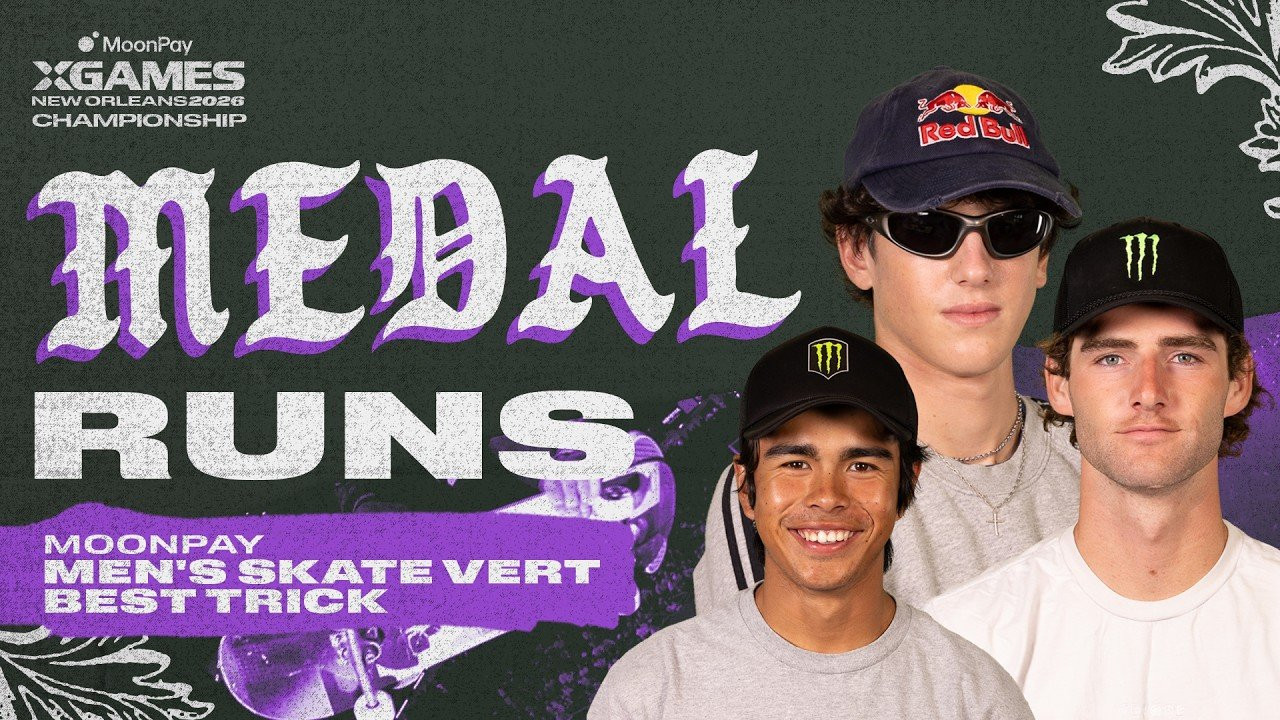 Watch the Top 3 Medal Runs from MoonPay Men's Skateboard Vert Best Trick competition at MoonPay X Games League Championship in NOLA 2026!<br /><br />MoonPay Men's Skateboard Vert Best Trick Medalists:<br />🥇 Gui Khury<br />🥈 Tom Schaar<br />🥉 JD Sanchez<br />____<br /><br />X Games — your destination for all things action sports, music, lifestyle and everything in between. <br /><br />Visit our official homepage at http://xgames.com for more coverage and highlights.<br /><br />SUBSCRIBE: https://www.youtube.com/XGames<br /><br />Check us on Social @XGames:<br /><br />✖️ Instagram ► https://instagram.com/xgames<br />✖️ TikTok ► https://www.tiktok.com/@XGames<br />✖️ X/Twitter ► https://x.com/xgames<br />✖️ Facebook ► https://facebook.com/XGames<br />✖️ Twitch ► https://www.twitch.tv/xgames<br />✖️ Snapchat ► @xgames<br /><br />Thanks for watching #XGames!