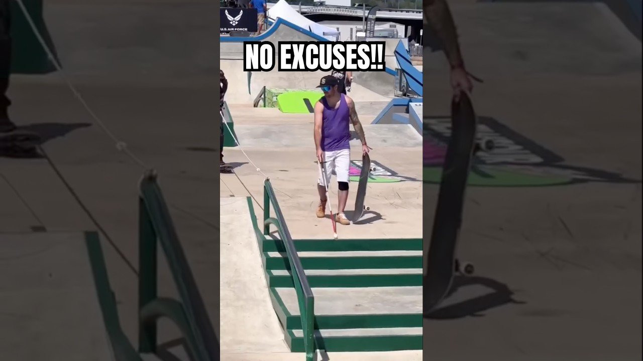 BLIND MAN BATTLES STAIRS! 😮 🧑‍🦯<br /><br />Follow em! 👉 https://www.instagram.com/justinthebishop?igsh=NTc4MTIwNjQ2YQ==