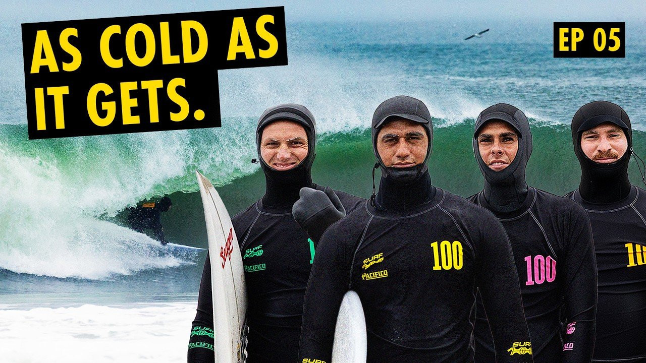 Welcome back to Episode 05 of the Surf100 Challenge Series Presented by Pacifico, the fifth of our eight-part $100,000 surf match.<br /><br />Four surfers remain in contention: Zeke Lau, Finn McGill, Dakoda Walters, and Dimitri Poulos.<br /><br />Only two surfers will survive into our classic Surf100 finale*, where they’ll face off against two mystery invitees for a chance at the six-figure prize purse.<br /><br />Our fifth challenge? Freeze Your Face Off.<br /><br />The vaseline-coated rules are as follows:<br /><br />- Four surfers split into two, one-hour head-to-head heats. One surfer advances each heat. <br />- In each heat, surfers can ride as many waves as they want, but only the top two scores count.<br />- The two surfers who advance from the first round are safe, the two surfers who don’t will surf one more heat for sudden death elimination. <br /><br />Here’s the full YouTube release schedule: <br />Ep 1: Live <br />Ep 2: Live <br />Ep 3: Live <br />Ep 4: Live <br />Ep 5: Live <br />Ep 6: Wednesday, August 12<br />Ep 7: Wednesday, August 26<br />Finale: Wednesday, September 9 on Stab Premium