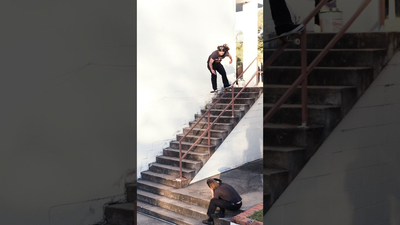 This rusty drop-off rail put up a fight but Nolan Miskell rode away victorious.