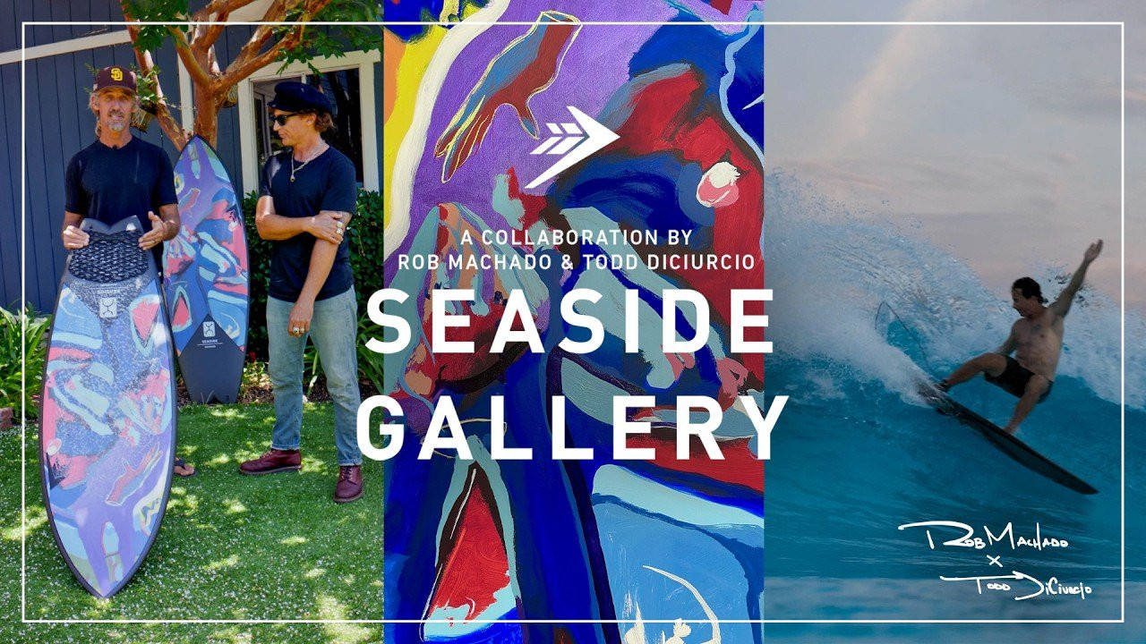 Introducing the 2026 Seaside Gallery by Rob Machado & American artist and surfer, Todd DiCiurcio. Available in limited quantities at select surf shops.<br /><br />This is the board our friends always "borrow" to keep, Rob Machado's favorite Quad groveler and best-selling model, the Seaside. This special edition Seaside features artwork by one of Rob's close friends and renowned artist, Todd DiCiurcio and is built in a full carbon construction.<br /><br />Rob says, "the Seaside is a board that will always live in my quiver, and Todd's art on it makes it come to life that much more." Todd shared on the collaboration, "synthesizing my painting 'Hunt Your Way In Cut Offs; Prey For Nature' through the Seaside Gallery evokes a sense of adventure and freedom, inviting surfers to ride not just the waves, but also the expression that enhances their experience on the bubble."<br /><br />Rob Machado on the Seaside, "just evolving the Go Fish to something new, really. The Go Fish goes fast and feels skatey and loose and I love it, and riding it for a couple years made me want to feel more high performance – more carves, tighter turns. So the Seaside is about refining...less area in the tail, narrowing the tips of the swallow, creating more curve and narrowing the nose. All elements for ripping while the Go Fish stays cruisey and fun."<br /><br />Learn more about the Seaside Gallery: https://bit.ly/4zuFcpk<br /><br />Follow us on Instagram:<br />https://www.instagram.com/firewiresurfboards<br />https://www.instagram.com/rob_machado<br />https://www.instagram.com/rob_machado_surfboards