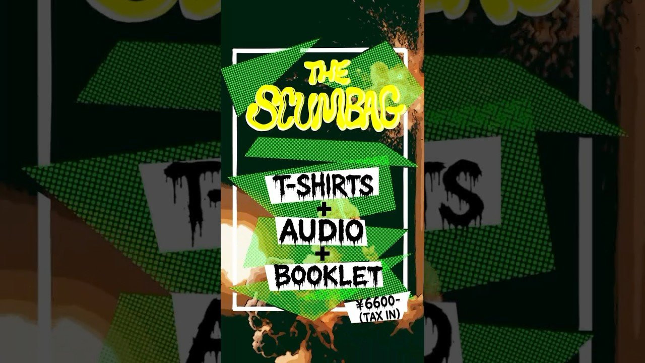 THE SCUMBAG“FS FINGER FLIP BONELESS” T-SHIRTS<br /><br />Tシャツ＋音源ダウンロードコード＋8ページブックレット<br /><br />COLOR：WHITE / BLACK / YELLOW SIZE：S / M / L / XL ※6oz COTTON 100%PRICE：¥6,600（税込）DELIVERY：10月中旬～下旬予定<br /><br />2025年の再発リリースを機に期間限定で再結成し、「LAST TOUR」を敢行したTHE SCUMBAG。<br /><br />1989年頃にSUGI-CHANが描き下ろした未発表作品（80年代のバートスケートシーンでトレンドとなったトリック「フロントサイド・フィンガーフリップ・ボーンレス」をモチーフに、当時の時代背景をうかがわせる作品）をプリントしたTシャツに、以下のアイテムを加えたセットを販売します。<br /><br />・LAST TOUR名古屋公演を収録したデジタルリマスタリング音源のダウンロードコード・メンバー自身が当時の記憶や出来事を交えながら、SCUMBAGの結成から活動停止までを綴った8ページのブックレット<br /><br />SCUMBAG -LAST TOUR 2025 LIVE AT HUCK FINN<br />LIVE RECORDED AT HUCK FINN 2025.04.19<br /><br />01 HAVE FUN<br />02 MY REVENGE<br />03 REAL DRUNKER<br />04 NEVER NO MORE<br />05 FUCK YOU ARCH GIRL<br />06 F.T.M.U<br />07 HAPPENSTANCE<br />08 D.Y.K.M.O.C<br />09 PRESSURE<br />10 MONEY<br />11 LIKE A BITCH<br /><br />REMASTER BY TOSHIHISA HIRANO<br /><br />商品に関するお問い合わせは、POSSESSED LABEL取扱店までお願いいたします。<br /><br />POSSESSED SHOE WEB STOREでは、9月15日（火）正午までご予約を受け付けています。下記リンクよりWEB STOREをご覧ください。<br /><br />https://www.possessedshoe.com/product-page/the-scumbag-fs-finger-flip-boneless-t-shirts<br /><br />#skatepunk #hardcorepunk #skateboards