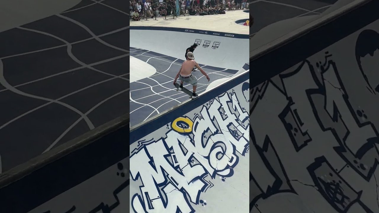 Oliver Holm took 1st in the Bowl Rippers amateur qualification <br />and earned his spot skating with the pros today.