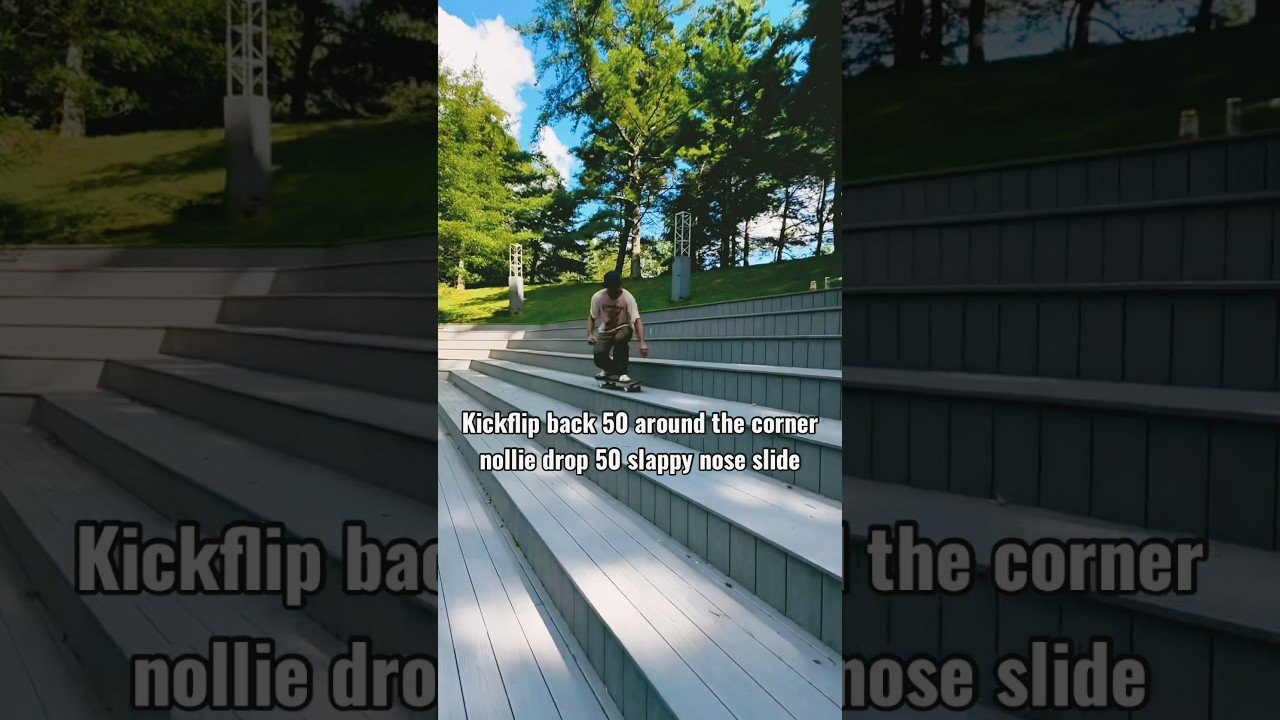 Kickflip bs 50 nollie drop 50 slappy nose slide! ⁉️<br /><br />Follow em 👉 https://www.instagram.com/ya_man_gas?igsi=MTk1b2MwcTh0Z2o1ag==
