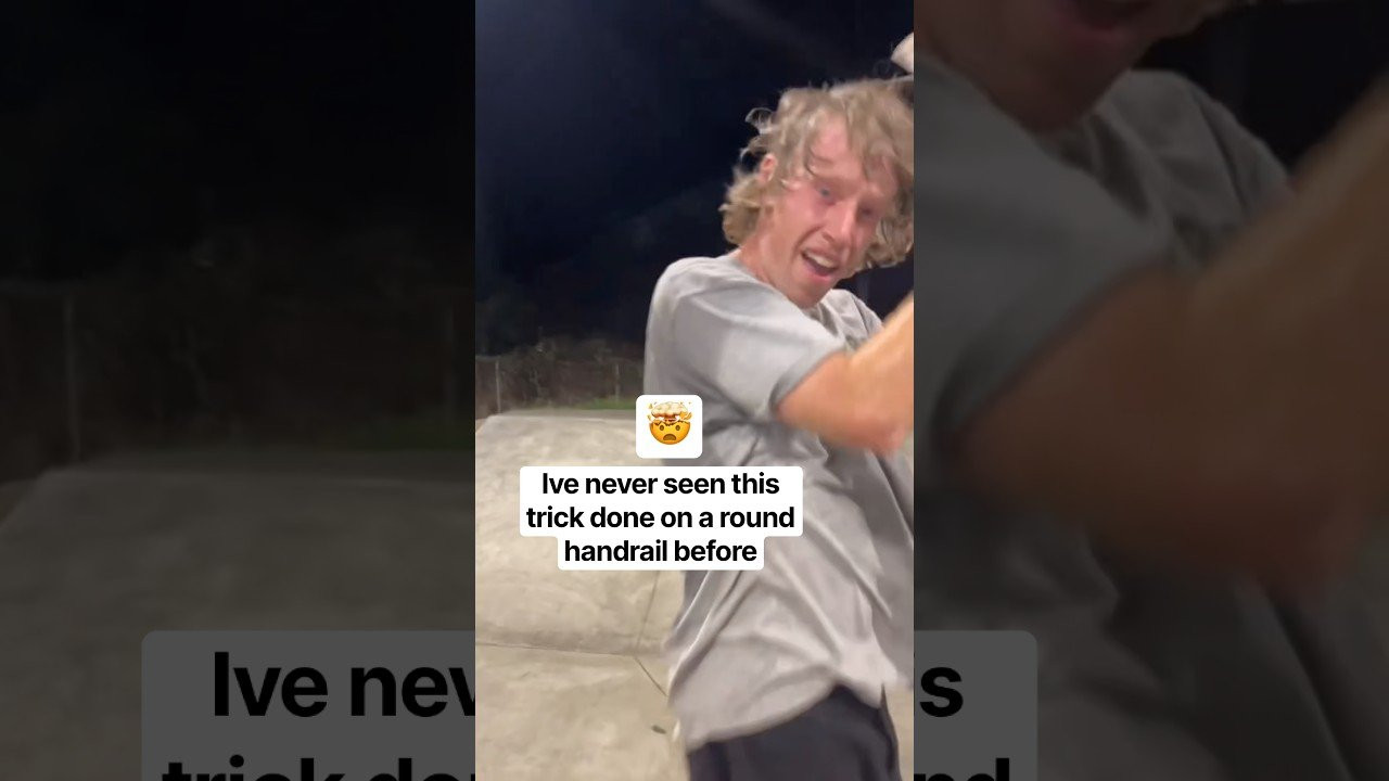 Very very rare trick on a round handrail 😱🛹<br /><br />Follow em 👉 https://www.instagram.com/_judetidwell?stkn=MXQxbnc1MHV1bm9kZw==<br /><br />#shorts #skateboarding #shortvideo