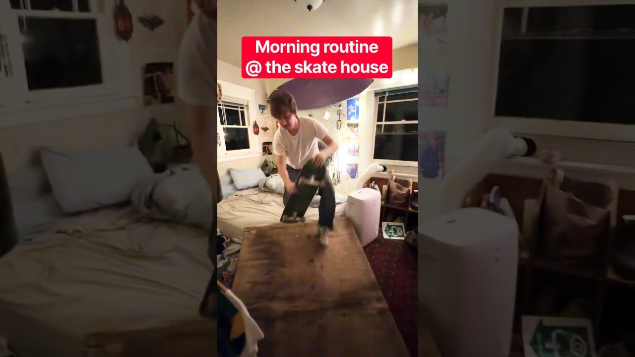 MORNING ROUTINE ON POINT! ⏰😵‍💫<br /><br />Follow em 👉 https://www.instagram.com/eugeneeaters?stkn=czkzdmE1ZmsyN3J0<br /><br />#shorts #shortvideo #skateboarding