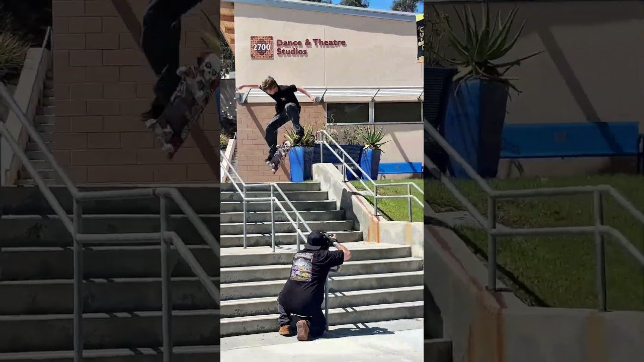 Nels 'Gnarls' Rosen Kickflip first try.<br />@tricksfortreasure9978