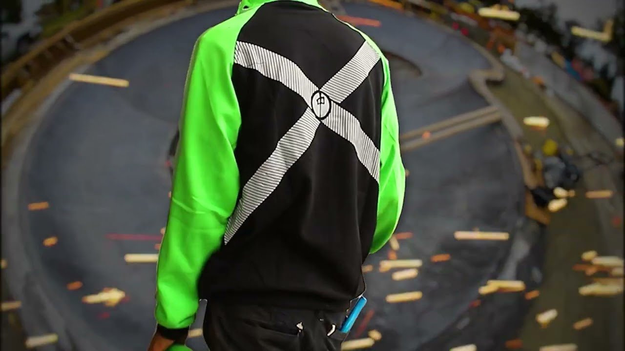 Two all new RDS High Vis Fire Retardant Zip Hoodies and the Transitions Construction crew put them to the test at their new Slocan Skatepark site. Both Hoodies feature safety rated 60/39/1 modacrylic cotton anti-static fleece with the Black ¼ zip made with 400GSM and the Black/Green 280 GMS. They also both feature the same fire retardant front zip, 2x2 rib cuff and bottom hem, removable hood with drawstring, custom reflective taping and woven labels.